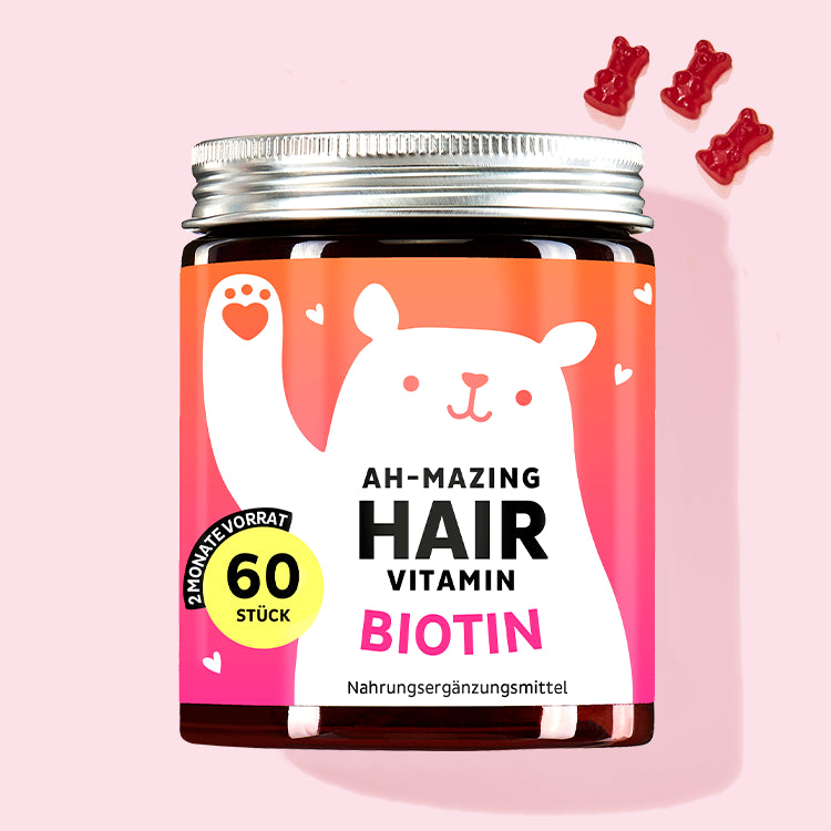 Eine Dose der Ah-mazing Hair Vitamins mit Biotin für schönes, volles Haar und Nägel von Bears with Benefits