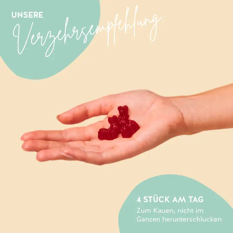 Dies ist die Verzehrsempfehlung der Bootylicious Shape Vitamins von Bears with Benefits