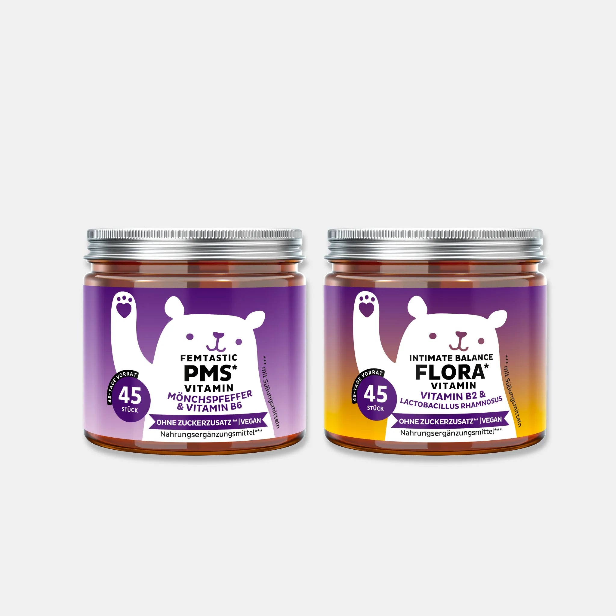 Bears with Benefits Femtastic PMS Vitamin – Gummies met monnikspeper & vitamine B6 voor hormonale balans en PMS-ondersteuning, 45 stuks, zonder toegevoegde suiker, veganistisch