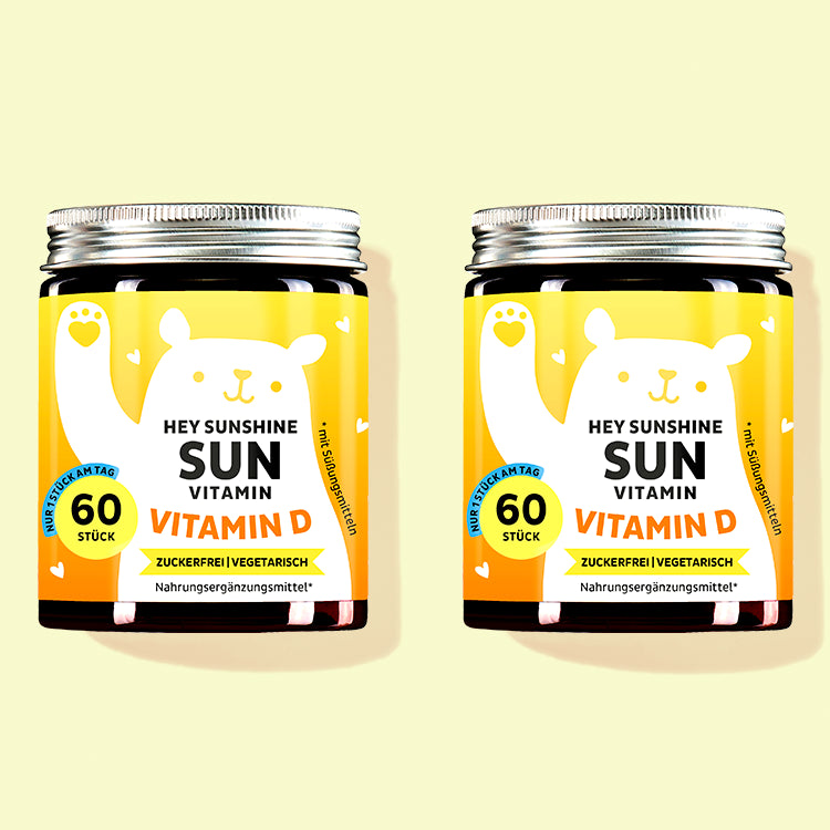 Die Hey Sunshine Sun Vitamine mit Vitamin D von Bears with Benefits als 2 Monatskur.