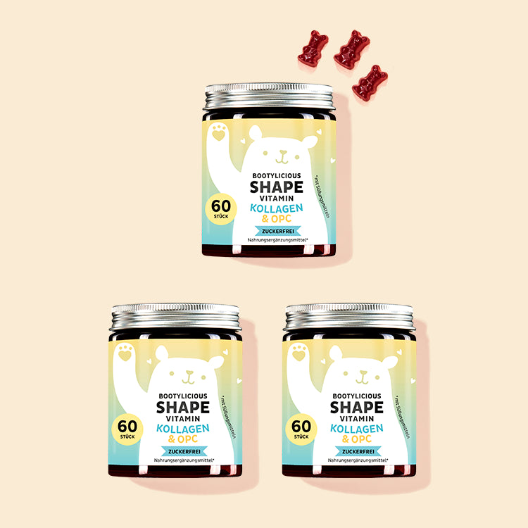 Die Bootylicious Shape Vitamine mit Kollagen und OPC von Bears with Benefits als 3 Monatskur.