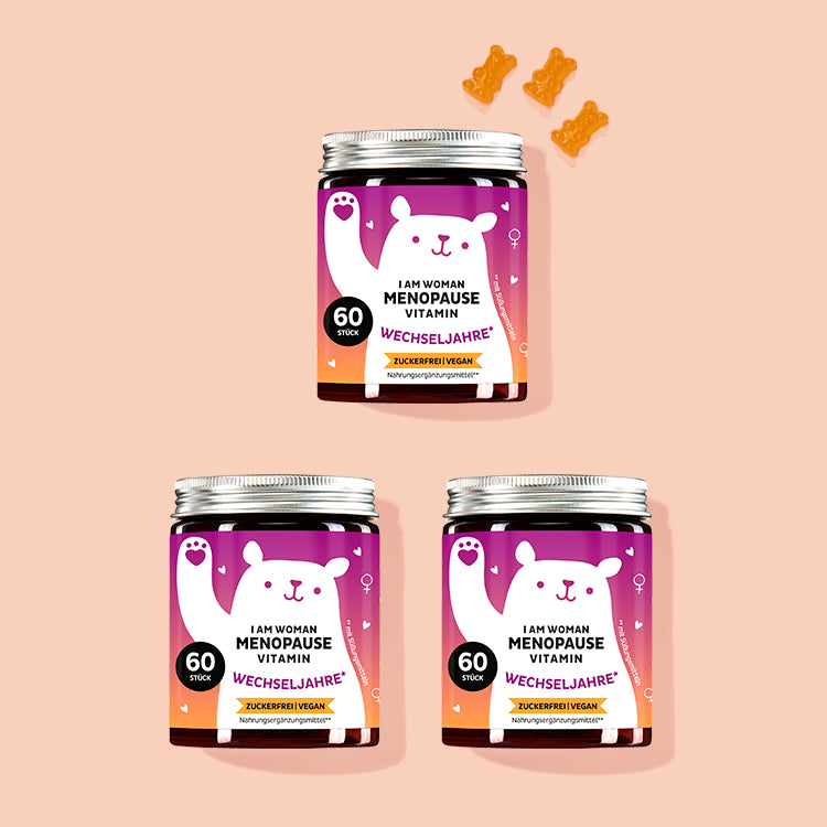Die I Am Woman Menopause Vitamine von Bears with Benefits als 6 Wochenkur.