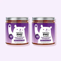 Bears with Benefits FEMTASTIC PMS Vitamin – Vegane PMS Gummibärchen mit Mönchspfeffer Extrakt & Vitamin B6 zur Regulierung der Hormontätigkeit und für normale psychische Funktion, 2er Pack je 90 Stück, 3 Monate Vorrat, ohne Zuckerzusatz & vegan;