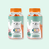 Bears with Benefits ALL-IN-ONE Kids Vitamin Multivitamin – vegane, zuckerfreie Vitamin-Gummibärchen für Kinder, tägliche Versorgung für Immunsystem & Wachstum, Vitamin D 10 µg pro Tagesdosis, 2er Pack je 90 Stück (180 Stück)