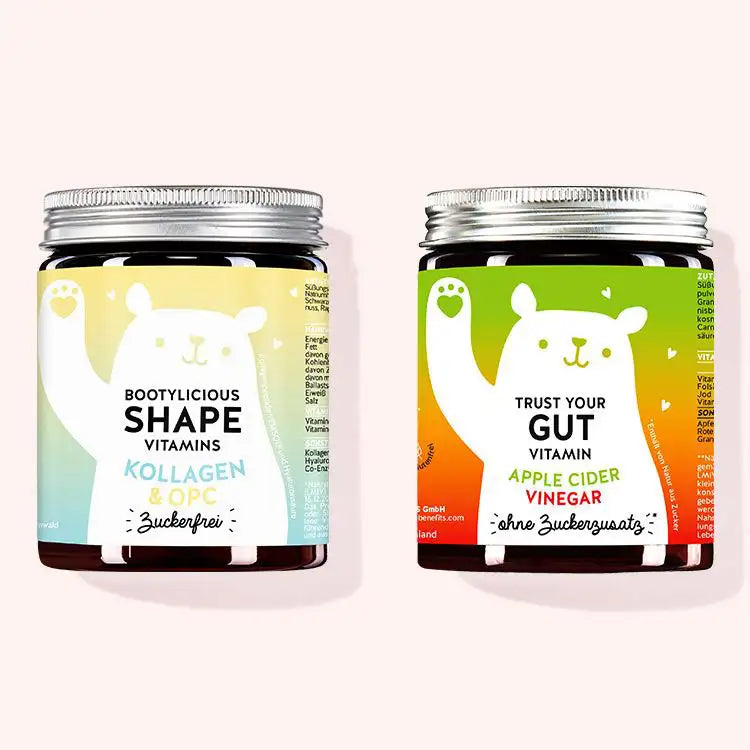 2er Set "Body And Health Duo" bestehend aus den Bootylicious Shape Vitamins mit Kollagen und OPC und den Trust Your Gut Vitamins mit Apfelessig von Bears with Benefits