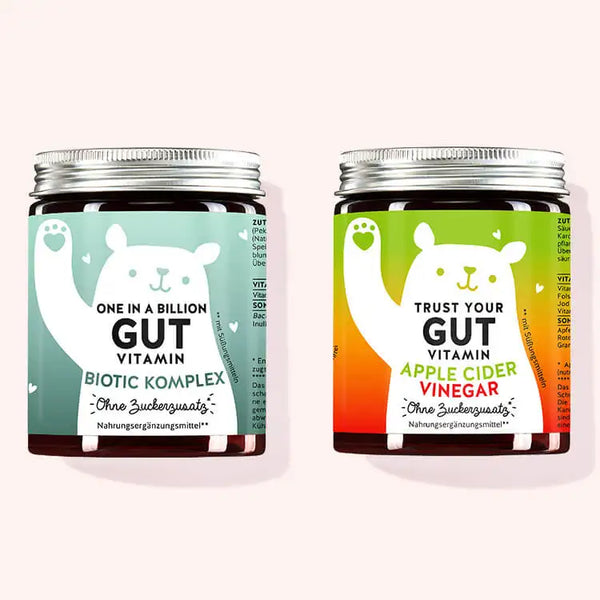 2er Set Darm gut, alles gut Duo bestehend aus den One in a Billion Gut Vitamin mit Bacillus coagulans, inulin und Vitamin B6 und Trust your Gut Vitamin mit Apfelessig von Bears with Benefits