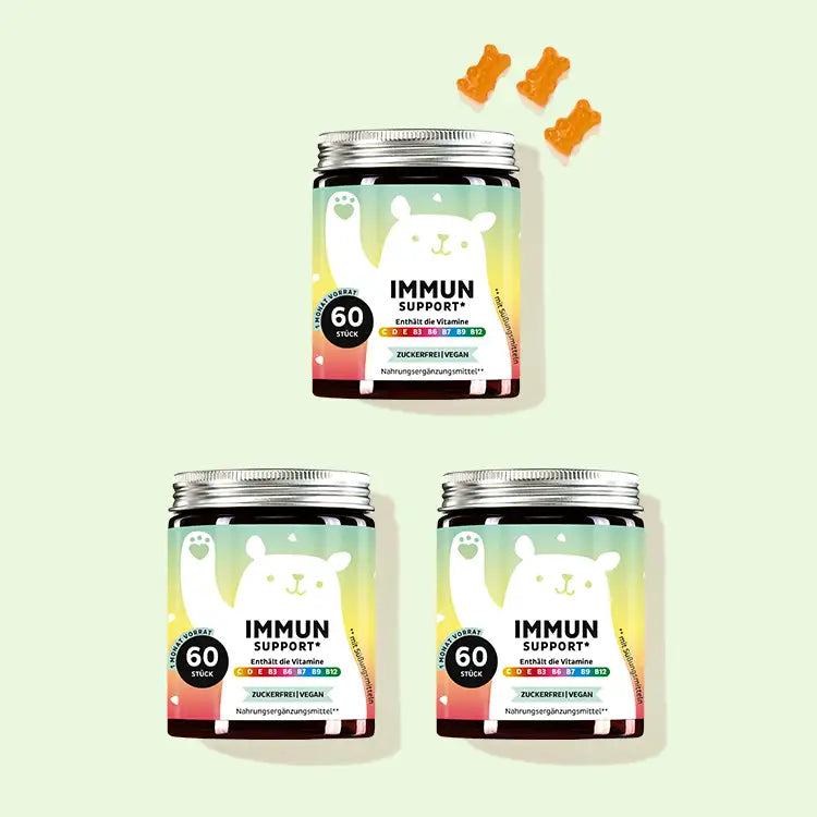 Die Immun Support Vitamins mit Multivitamin von Bears with Benefits als 3 Monatskur.