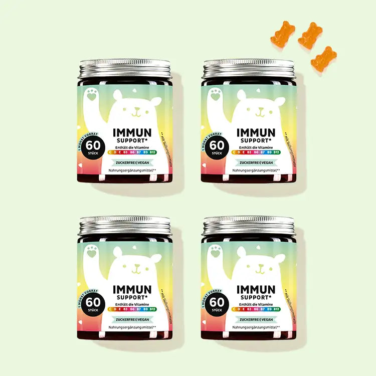 Die Immun Support Vitamins mit Multivitamin von Bears with Benefits als 4 Monatskur.