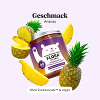 Bears with Benefits Intimate Balance Flora Vitamin – Vegane Probiotika Gummibärchen mit Ananasgeschmack für Darmflora und intimes Wohlbefinden, Vitamin B2 und Lactobacillus Rhamnosus, natürlicher Fruchtgeschmack, 45 Stück, ohne Zuckerzusatz