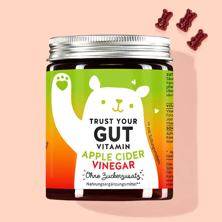 Eine Dose der Trust Your Gut Vitamins mit Apfelessig für Darmwohlbefinden von Bears with Benefits