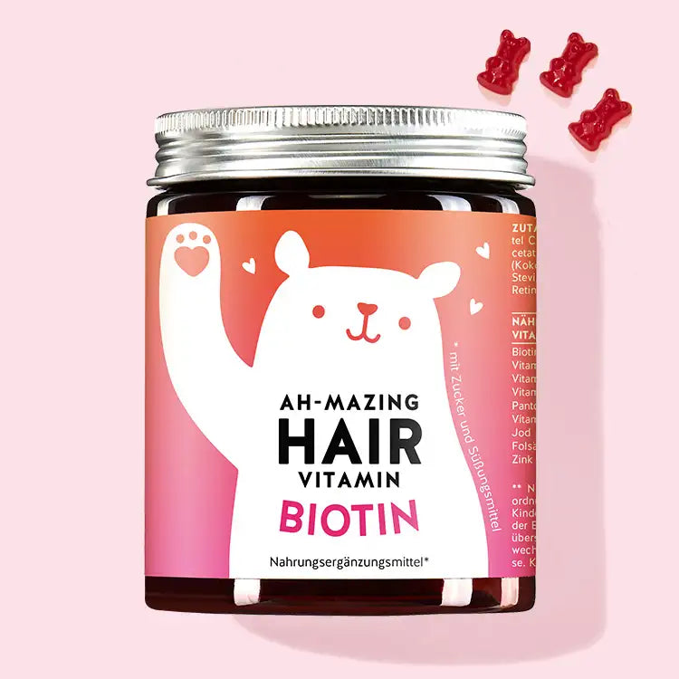Eine Dose der Ah-mazing Hair Vitamins mit Biotin für schönes, volles Haar und Nägel von Bears with Benefits