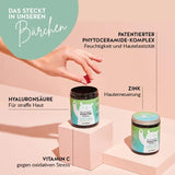 Diese Inhaltsstoffe und Nährstoffe stecken in den Hey Flawless Youth Vitamins von Bears with Benefits: Patentierter Phytoceramide-Komplex, Hyaluronsäure, Vitamin C und Zink.