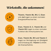 Bears with Benefits Queen of Iron POWER Complex – zuckerfreie, vegane Eisen & Vitamin B12 Gummibärchen, Wirkstoff-Claims mit Thiamin (Vitamin B1), Vitamin B6, Vitamin B12, Vitamin C, Eisen und Jod für normalen Energiestoffwechsel, normale Funktion des Immunsystems sowie Verringerung von Müdigkeit und Ermüdung, Nahrungsergänzung in Gummibärchen-Form