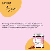 So wirken die Mama Bear Post-Natal Vitamins von mit Eisen und Selen: Eisen trägt zur normalen Bildung von roten Blutkörperchen und Hämoglobin, zu einem normalen Sauerstofftransport und zu einer normalen Funktion des Immunsystems bei.