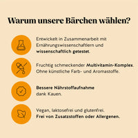 Bears with Benefits Catch Of The Day Vitality Support – Wissenschaftlich entwickelte Omega-3 DHA Gummibärchen aus Mikroalgenöl: ohne künstliche Farb- und Aromastoffe, bessere Nährstoffaufnahme durch Kauen, vegetarisch/laktosefrei/glutenfrei, frei von Zusatzstoffen oder Allergenen, zuckerfrei, 50 mg DHA plus Vitamin C 20 mg pro Bärchen