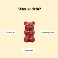 Bears with Benefits Happy Belly Debloat Vitamin Apple Cider Vinegar – Inhaltsstoffe pro Gummibärchen: Vitamin B12, Vitamin B6 und Apfelessigpulver, vegane Apfelessig Gummibärchen für tägliche Balance und Debloat-Routine, 45 Stück, ohne Zuckerzusatz*, vegan, mit Süßungsmitteln, Nahrungsergänzungsmittel**
