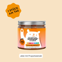Bears with Benefits One Bear a Day Immune* Vitamin – zuckerfreie vegetarische Immunsystem Gummibärchen mit Vitamin C, D, E, B3, B6, B7 und B12, 45 Stück, 45 Tage Vorrat, 1 Stück am Tag, jetzt mit Propolisextrakt, mit Süßungsmitteln, Nahrungsergänzungsmittel**