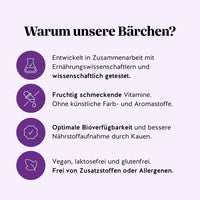 Bears with Benefits Intimate Balance Flora Vitamin – Wissenschaftlich entwickelte Probiotika Gummibärchen mit Vitamin B2 und Lactobacillus Rhamnosus: ohne künstliche Farb- und Aromastoffe, optimale Bioverfügbarkeit durch Kauen, vegan, laktosefrei und glutenfrei, frei von Zusatzstoffen und Allergenen