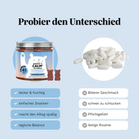 Bears with Benefits Keepin’ it Calm Vitamin – Vergleich Gummibärchen vs. Tabletten: lecker, einfach einzunehmen und zuckerfrei & vegan, Ashwagandha & B-Complex Gummies mit Withanoliden 4,25 mg und L-Theanin 10 mg pro Bärchen