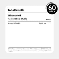 Bears with Benefits Daily Essentials Kreatin – Inhaltsstoffe und Nährwerttabelle pro Tagesdosis 2 Stück: Kreatin 3.000 mg, 1.500 mg Kreatin pro Stück, 60 Stück, 1 Monat Vorrat, NRV*** keine Empfehlung gemäß LMIV vorhanden, Nahrungsergänzungsmittel