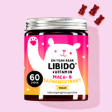 Auf diesem Bild ist eine Dose des Produkts Oh Yeah Bear Libido Vitamin mit Maca- und Safranextrakt von Bears with Benefits abgebildet.