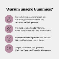Bears with Benefits Daily Essentials Magnesium – Warum unsere Gummies: entwickelt in Zusammenarbeit mit Ernährungswissenschaftlern und wissenschaftlich getestet, fruchtig schmeckende Vitamine ohne künstliche Farb- und Aromastoffe, optimale Bioverfügbarkeit und bessere Nährstoffaufnahme durch Kauen, vegan, laktosefrei und glutenfrei, frei von Zusatzstoffen oder Allergenen, 180 mg Magnesium pro Stück