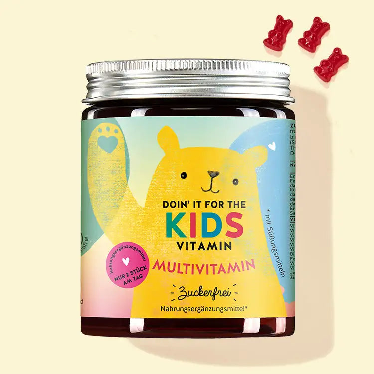 Eine Dose Doin' It For The Kids Vitamins mit Multivitamin-Komplex für Kinder von Bears with Benefits.