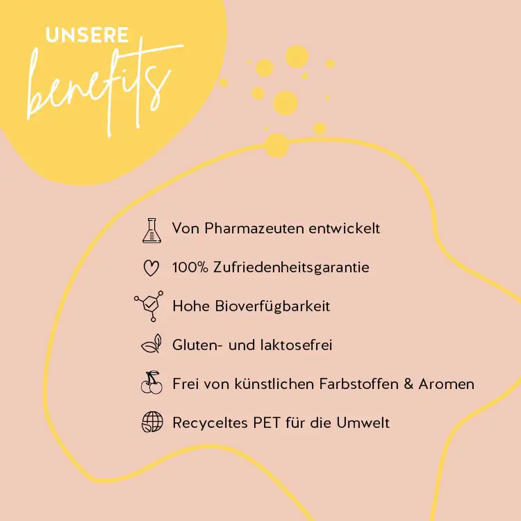 Die Produkte von Bears with Benefits sind mit Pharmazeuten entwickelt worden, haben eine hohe Bioverfügbarkeit und sind gluten- und laktosefrei. Die Verpackung besteht aus recyceltem PET und es gibt eine 100% Zufriedenheitsgarantie