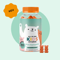 Bears with Benefits ALL-IN-ONE Kids Vitamin Multivitamin – vegane, zuckerfreie Multivitamin-Gummibärchen für Kinder, tägliche Versorgung für Immunsystem & Wachstum, Vitamin D 10 µg pro Tagesdosis, 90 Stück