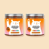 Bears with Benefits One Bear a Day Immune* Vitamin – zuckerfreie vegetarische Immunsystem Gummibärchen mit Vitamin C, Vitamin D, Vitamin E, Vitamin B3, Vitamin B6, Vitamin B7, Vitamin B12 und Propolisextrakt, 2er Pack je 90 Stück, 3 Monate Vorrat, mit Süßungsmitteln, Nahrungsergänzungsmittel**