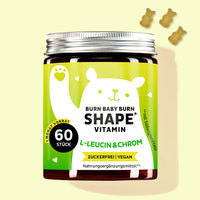 Eine Dose Burn Baby Burn Shape mit Chrom, L-Leucin und Grünteeblattextrakt von Bears with Benefits für den Fettstoffwechsel.