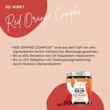 Red Orange Complex trägt zu 40 % Reduktion von UV-induziertem Hauterythem und 25 % Reduktion von Hauthyperpigmentierung durch Melanin-Überproduktion bei.