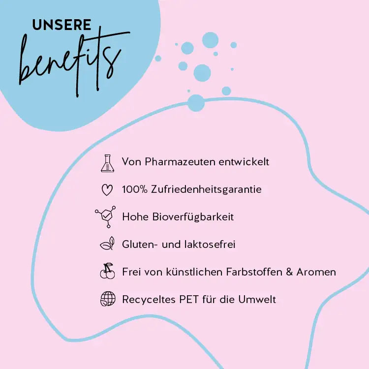 Die Produkte von Bears with Benefits sind mit Pharmazeuten entwickelt worden, haben eine hohe Bioverfügbarkeit und sind gluten- und laktosefrei. Die Verpackung besteht aus recyceltem PET und es gibt eine 100% Zufriedenheitsgarantie