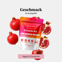 Bears with Benefits Daily Essentials Vitamin B12 – vegane Vitamin B12 Gummies mit Granatapfelgeschmack für Energie, Müdigkeit und Ermüdung sowie normale psychische Funktion, 400 µg Vitamin B12 pro Stück, 60 Stück, 2 Monate Vorrat, 1 Stück am Tag, vegan & zuckerfrei, laktosefrei & glutenfrei, Nahrungsergänzungsmittel, 150 g