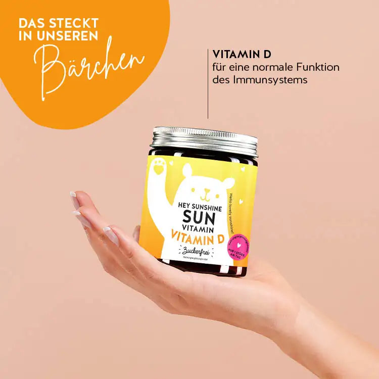 Diese Inhaltsstoffe und Nährstoffe stecken in den Hey Sunshine Sun Vitamins von Bears with Benefits: Vitamin D.