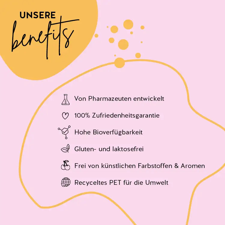 Die Produkte von Bears with Benefits sind mit Pharmazeuten entwickelt worden, haben eine hohe Bioverfügbarkeit und sind gluten- und laktosefrei. Die Verpackung besteht aus recyceltem PET und es gibt eine 100% Zufriedenheitsgarantie