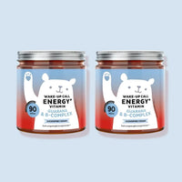 Bears with Benefits WAKE-UP CALL ENERGY* Vitamin – 2er Pack Guarana & B-COMPLEX, 2x 90 STÜCK (3 MONATE VORRAT je Glas), ZUCKERFREI | VEGAN, Nahrungsergänzungsmittel** (*mit Süßungsmitteln)