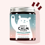 Eine Dose der Keepin' It Calm Vitamins mit Ashwagandha und Vitamin B-Komplex für weniger Stress und Unruhe von Bears with Benefits