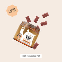 Bears with Benefits Golden Goddess Tan Vitamin – Verzehrempfehlung 1 Beta-Carotin Gummibärchen pro Tag, 45 Stück Vorrat, Verpackung aus 100% recyceltem PET, zuckerfrei und vegan