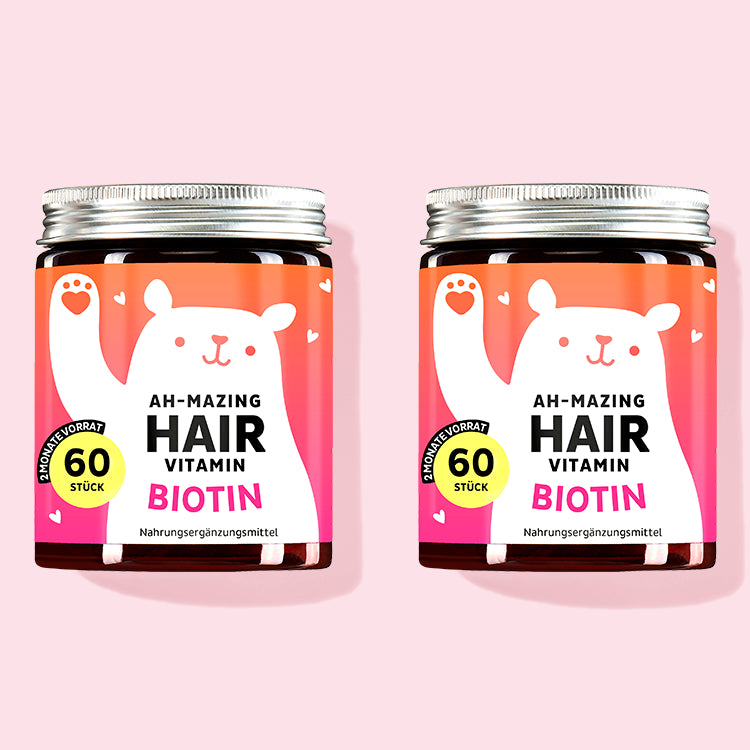 Die Ah-Mazing Hair Vitamine mit Biotin von Bears with Benefits als 2 Monatskur.