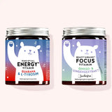 2er Bundle Always ON Duo von Bears with Benefits bestehend aus den Wake-Up Call Energy Vitaminen mit Guarana und den Beauty & Brains Focus Vitaminen mit Ginkgo.