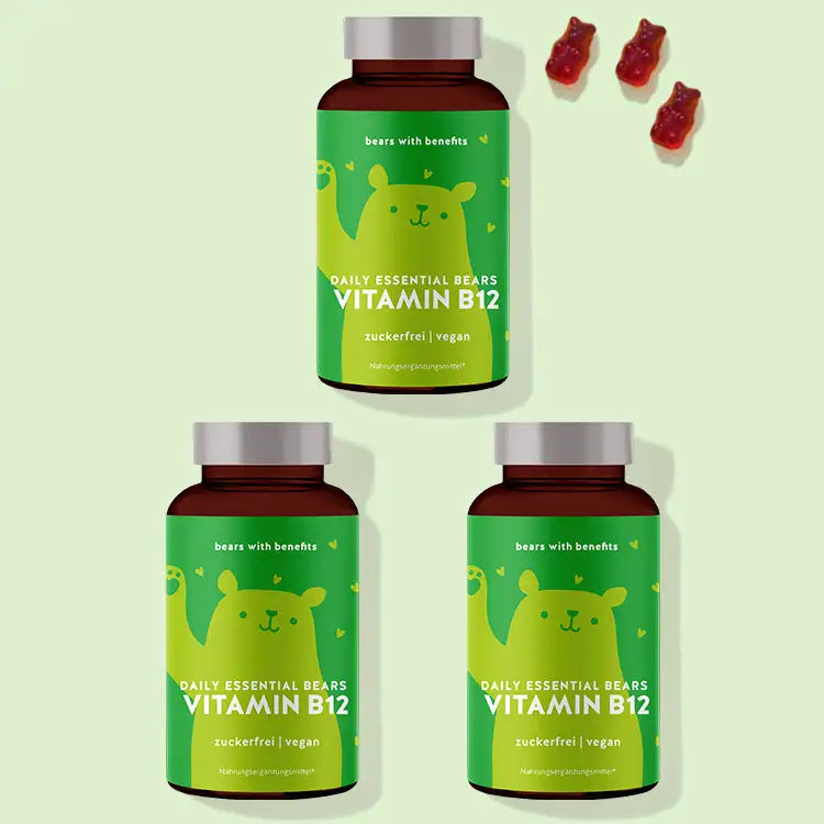 Die Daily Essential Bears Vitamine mit Vitamin B12 von Bears with Benefits als 4,5 Monatskur.