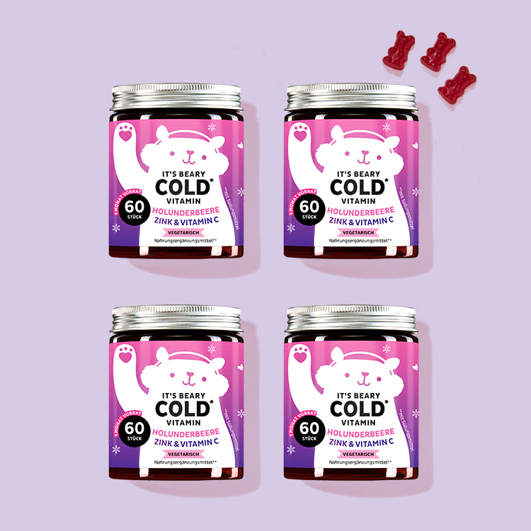 Die It`s Beary Cold Vitamine mit Holunderbeere von Bears with Benefits als 4 Monatskur.